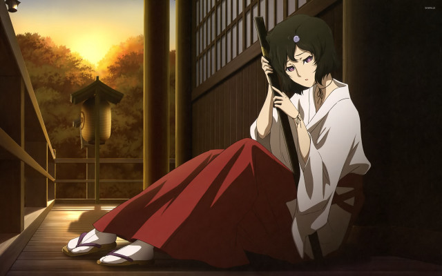 Woman sitting floor room lantern free wallpaper - medium preview image
