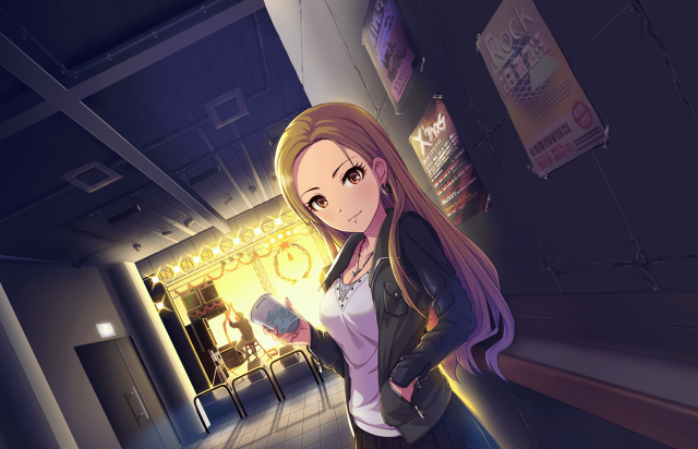 Girl standing hallway cell phone free wallpaper - medium preview image