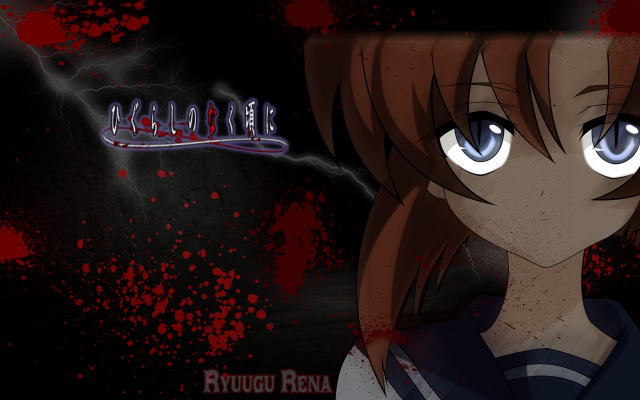 Blue eyes blood splatter anime free wallpaper - medium preview image