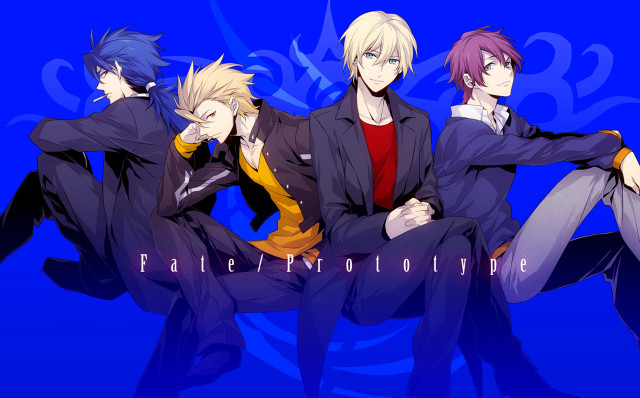Anime characters bench group formal free wallpaper - medium preview image