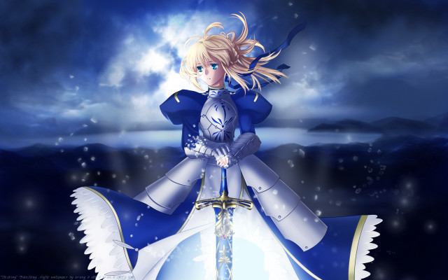 Anime character sword sky background #2 free wallpaper - medium preview image