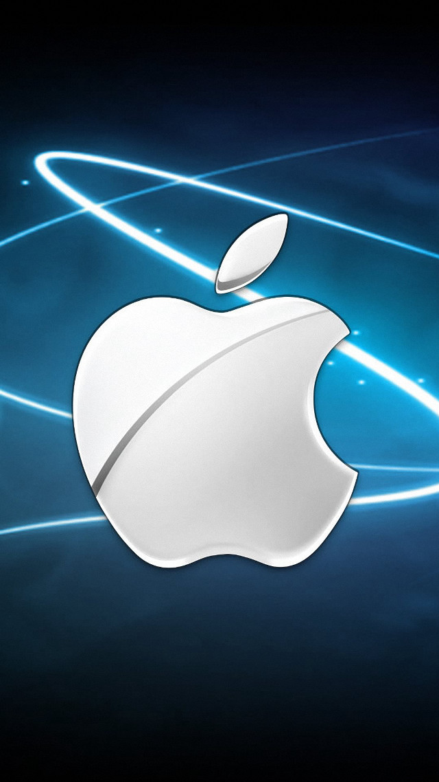 Apple logo dark background blue #3 free wallpaper - medium preview image