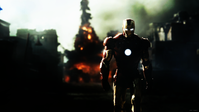 Man suit walking dark city free wallpaper - medium preview image