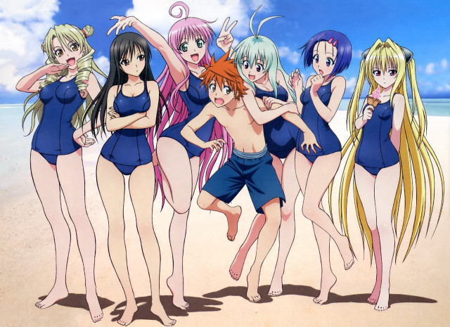 Beach group women bathing suits free wallpaper - medium preview image