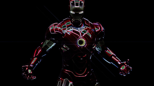 Stylized iron man dark glowing free wallpaper - medium preview image