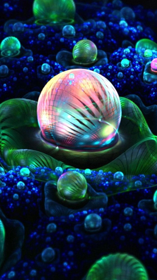 Colorful ball floating blue pond free wallpaper - medium preview image