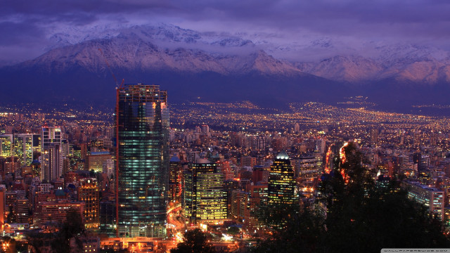City night mountain purple sky #2 free wallpaper - medium preview image