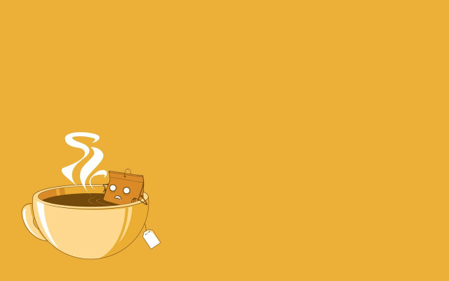 Coffee bread yellow background tag free wallpaper - medium preview image