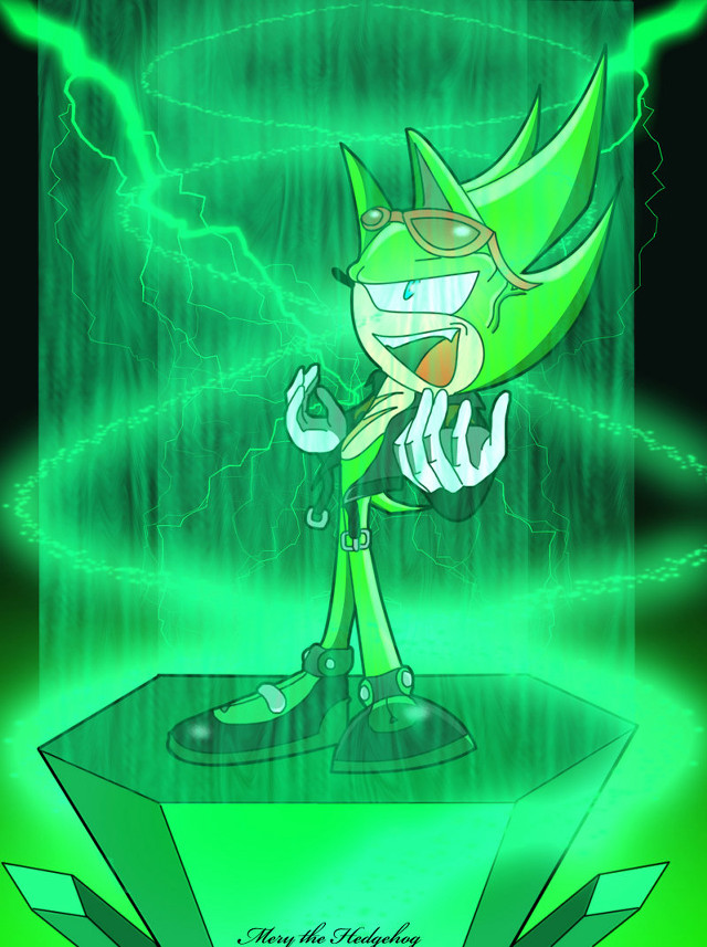 Green cartoon lightning energy sword free wallpaper - medium preview image