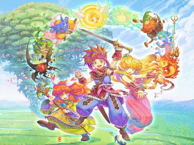 Cartoon characters field trees flowers free wallpaper - medium preview image