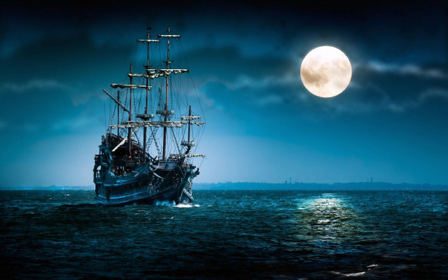 Large ship sailing water full free wallpaper - medium preview image