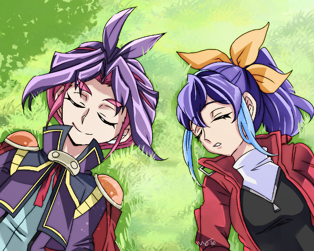 Anime purple hair blue eyes free wallpaper - medium preview image
