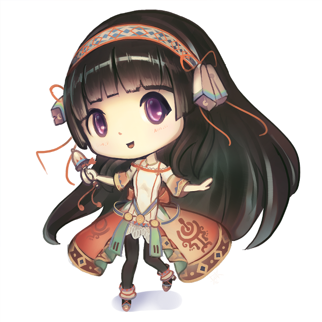 Cartoon girl with hat and free wallpaper - medium preview image
