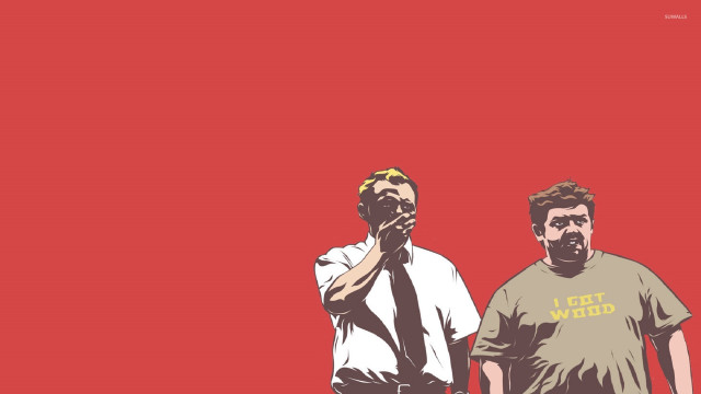 Two men red background red free wallpaper - medium preview image