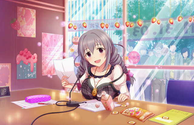 Girl sitting desk computer mouse free wallpaper - medium preview image