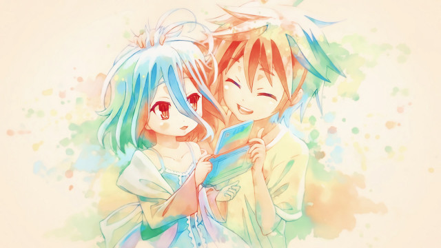 Anime characters tablet screen together free wallpaper - medium preview image