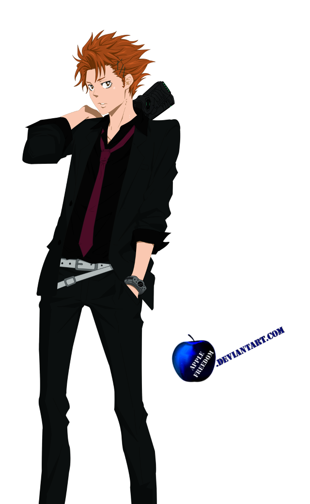 Red haired man knife blue free wallpaper - medium preview image