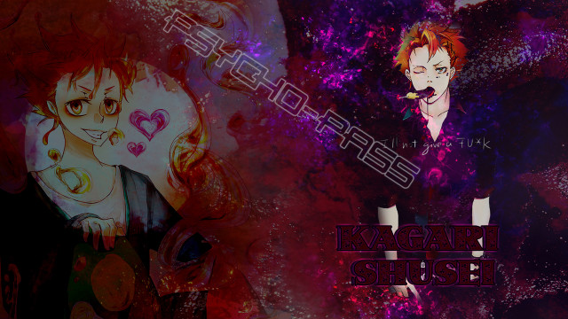 Anime couple red hair black free wallpaper - medium preview image