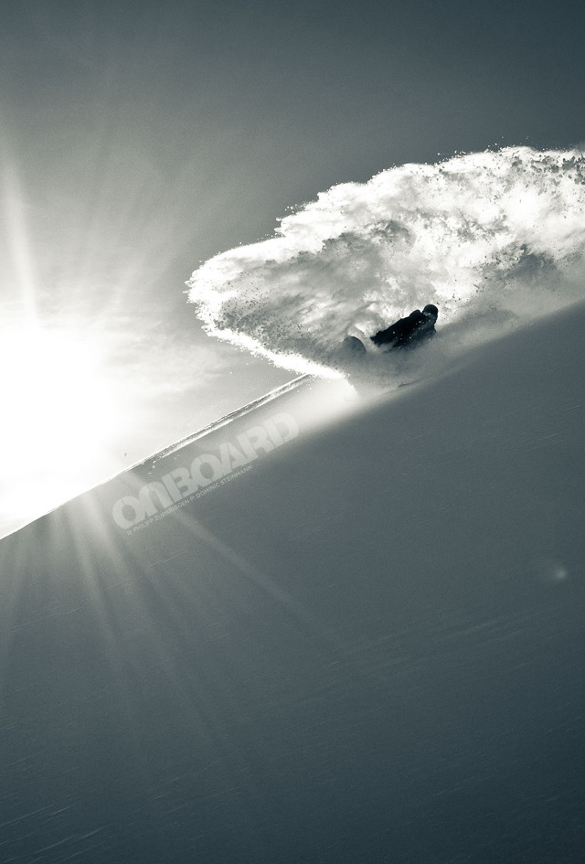 Snowboarder slope sunny cloud ride free wallpaper - medium preview image