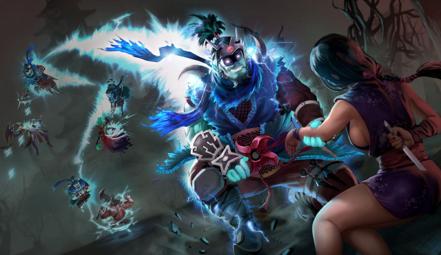 Woman purple dress playing game #2 free wallpaper - medium preview image