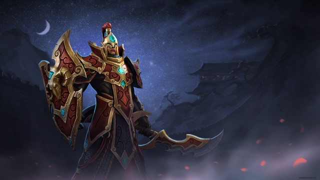 Man armor sword moon background free wallpaper - medium preview image