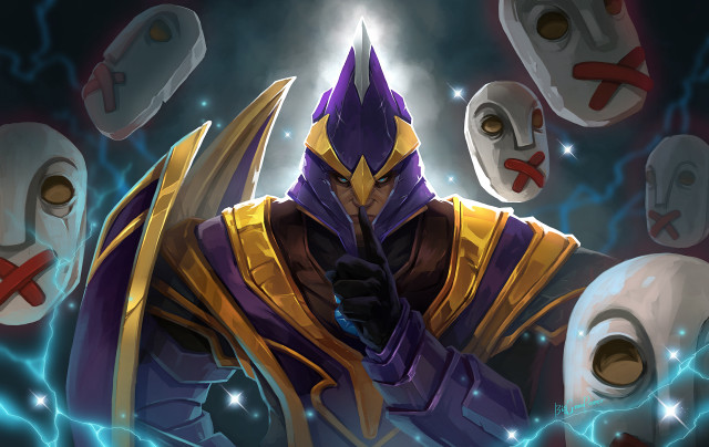Mysterious purplemask yellowarmor masks glow free wallpaper - medium preview image