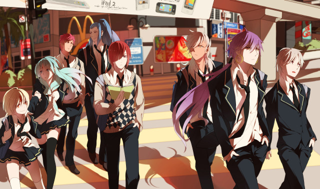 City street mcdonalds group people free wallpaper - medium preview image