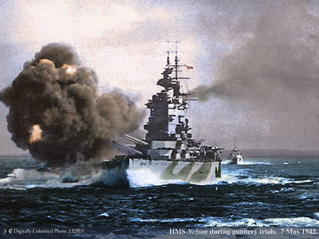 Battleship ocean smoke painting artwork #3 free wallpaper - medium preview image