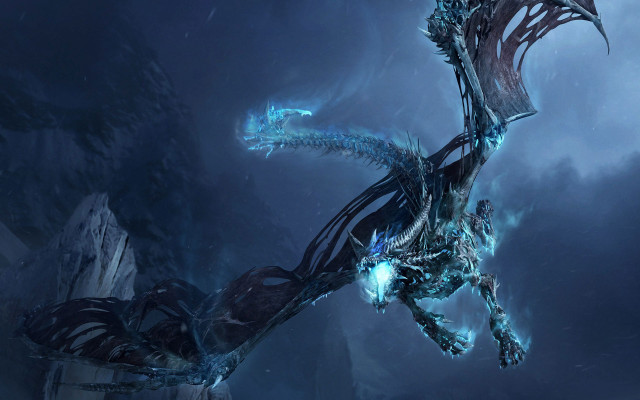 Dragon blue lights flying dark #5 free wallpaper - medium preview image