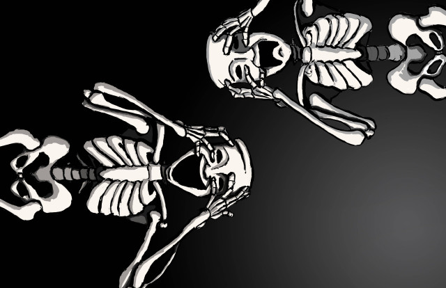 Skeleton black white background image free wallpaper - medium preview image