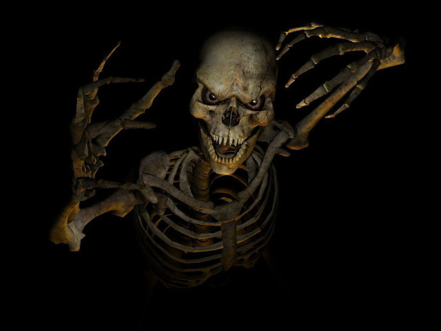 Skeleton arms outstretched dark black free wallpaper - medium preview image