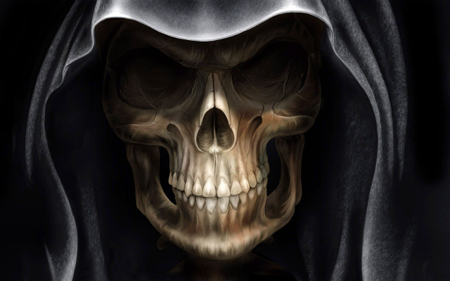 Skeleton hooded hood skull middle #2 free wallpaper - medium preview image