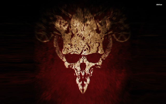 Skull sunglasses dark red background free wallpaper - medium preview image