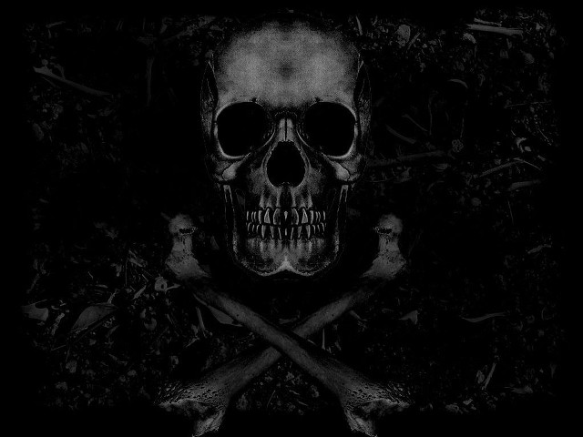Skull crossbones black background white #5 free wallpaper - medium preview image