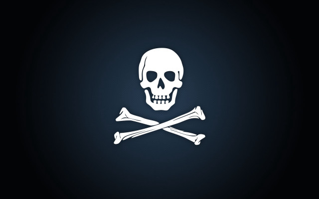 Skull crossbones dark background white #2 free wallpaper - medium preview image