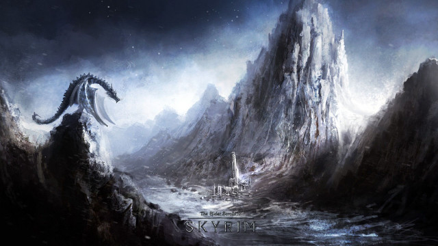 Mountain dragon boat water painting free wallpaper - medium preview image