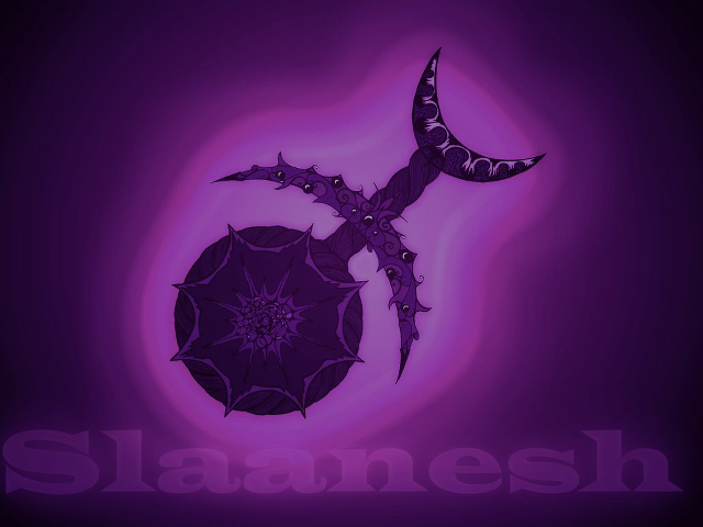Purple background flower crescent slaanesh free wallpaper - medium preview image