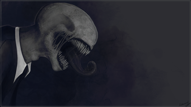 Creepy alien with tie toothy free wallpaper - medium preview image