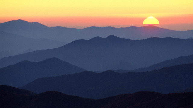 Sunset mountain bird flying foreground free wallpaper - medium preview image