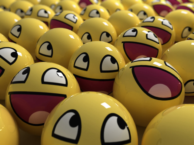 Yellow balls faces painted group #2 free wallpaper - medium preview image