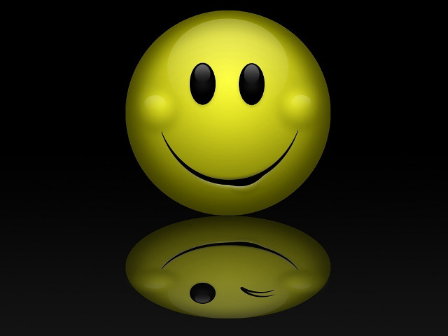 Smiley face reflection dark background free wallpaper - medium preview image
