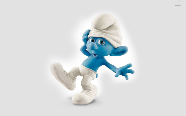 Blue white cartoon character white free wallpaper - medium preview image