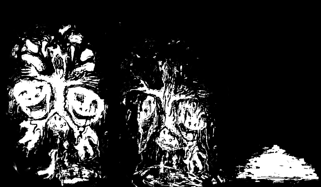 Black white vases faces tree free wallpaper - medium preview image