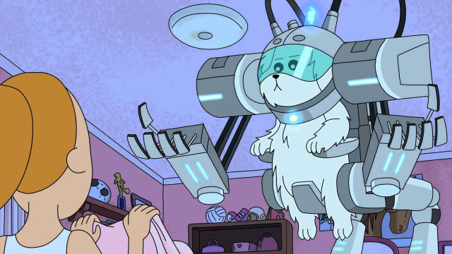 Woman robot dog room floor free wallpaper - medium preview image