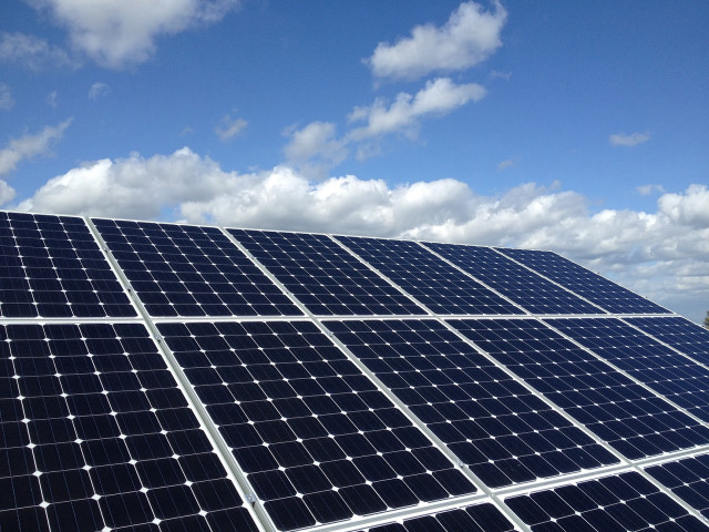 Solar panel clouds blue sky free wallpaper - medium preview image