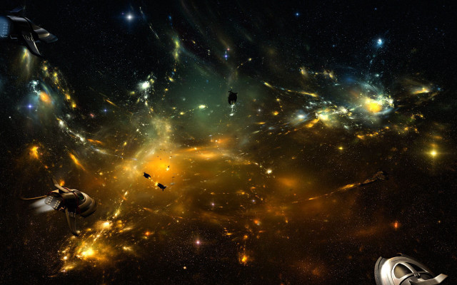 Space station galaxy stars dust free wallpaper - medium preview image