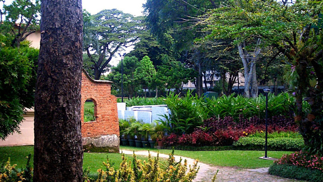 Park clocktower garden path building free wallpaper - medium preview image