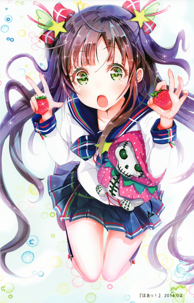 Girl skullface strawberry star anime free wallpaper - medium preview image