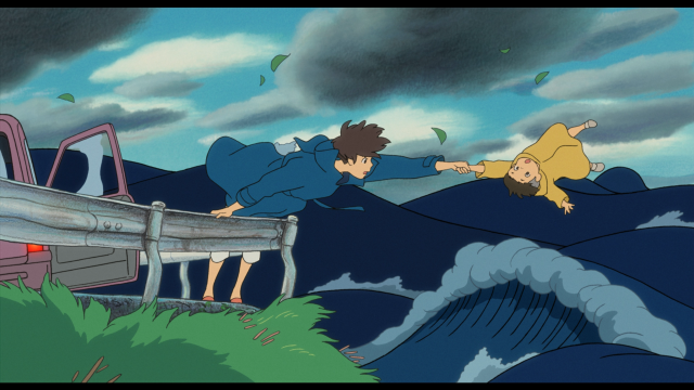 Cartoon man falling car ocean free wallpaper - medium preview image