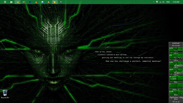 Computer green face background black free wallpaper - medium preview image
